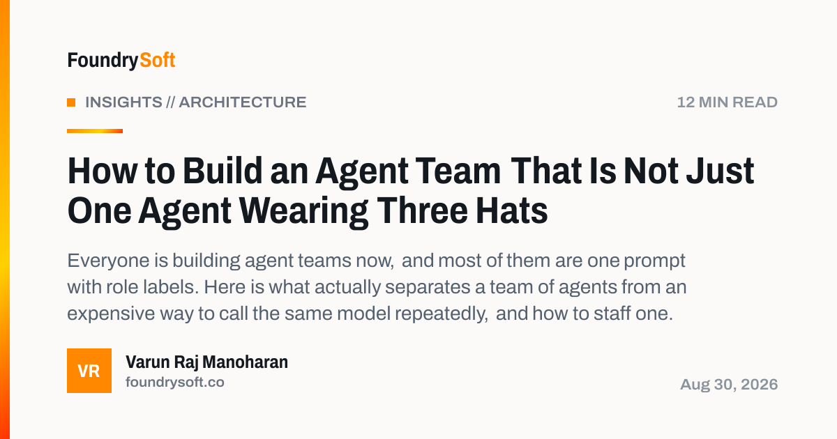 How to Build an Agent Team That Is Not Just One Agent Wearing Three Hats