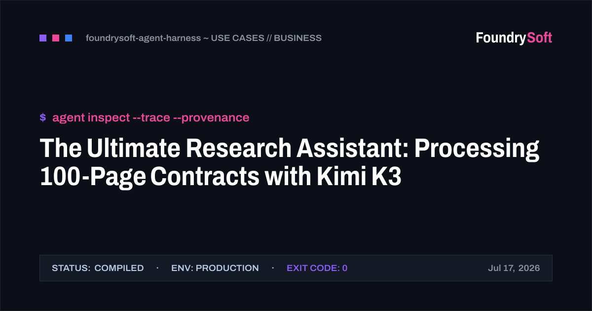 The Ultimate Research Assistant: Processing 100-Page Contracts with Kimi K3
