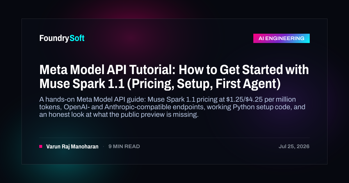 Meta Model API Tutorial: How to Get Started with Muse Spark 1.1 (Pricing, Setup, First Agent)