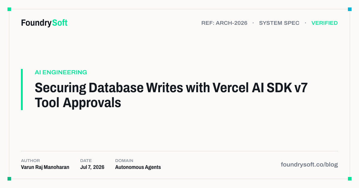 Securing Database Writes with Vercel AI SDK v7 Tool Approvals