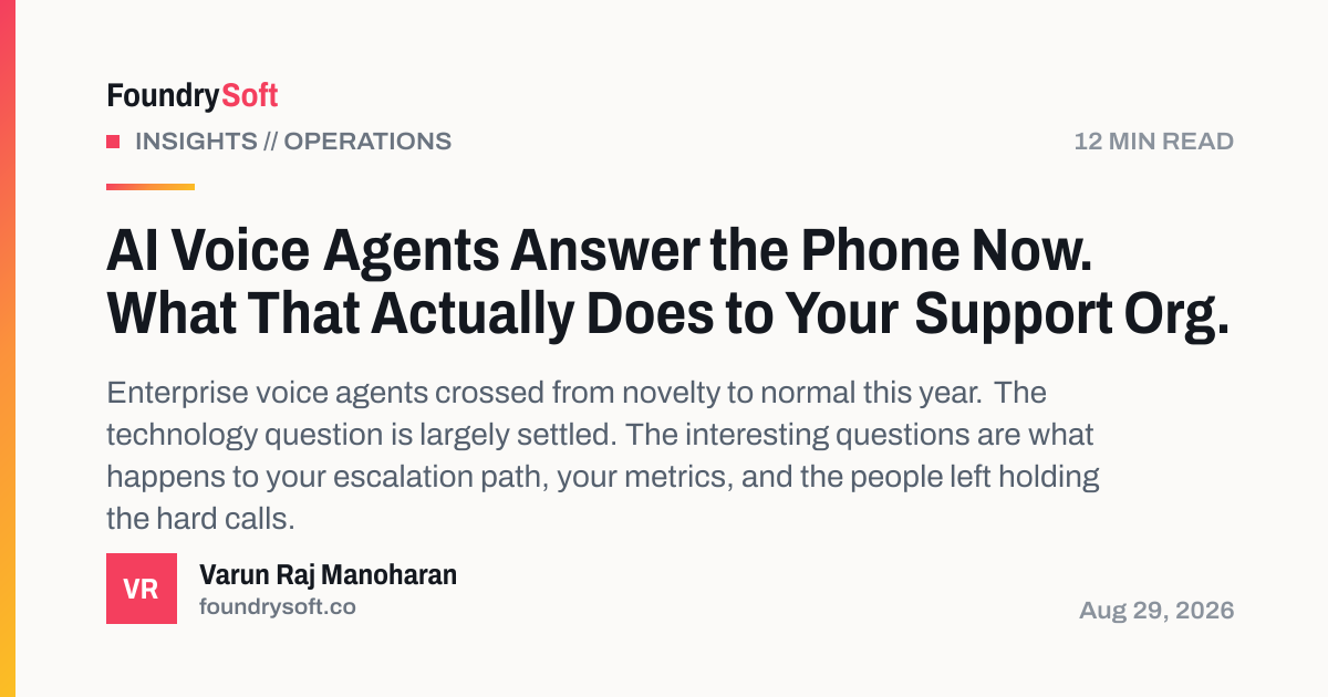 AI Voice Agents Answer the Phone Now. What That Actually Does to Your Support Org.